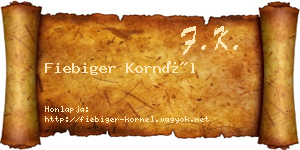 Fiebiger Kornél névjegykártya